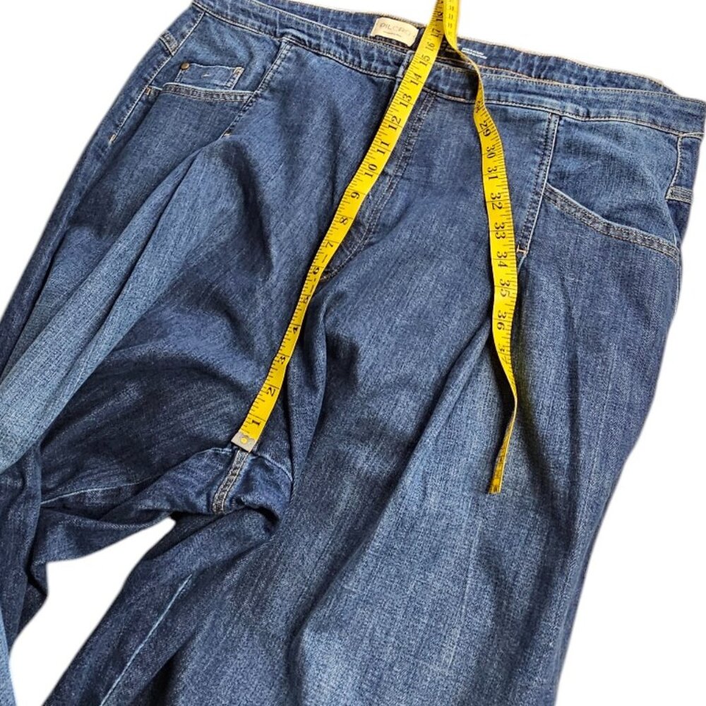 Pilcro Anthropologie Dark Blue Wide Leg Jeans Size 24W - Picture 7 of 11